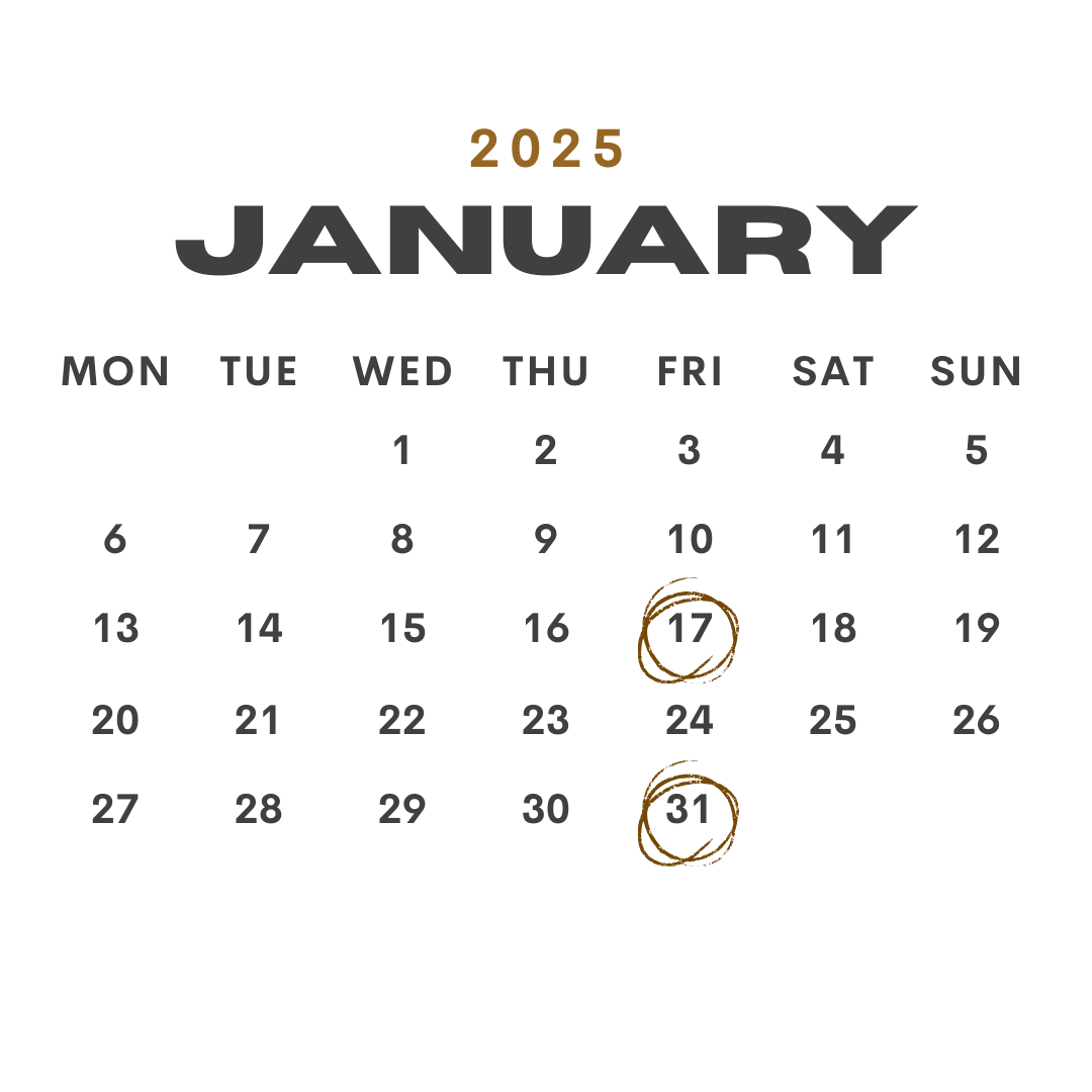 New Year's Giveaway Calendars - January